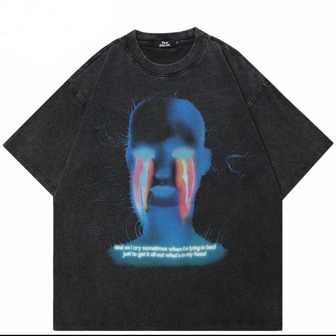 Y2K Crying Graphic T-Shirt